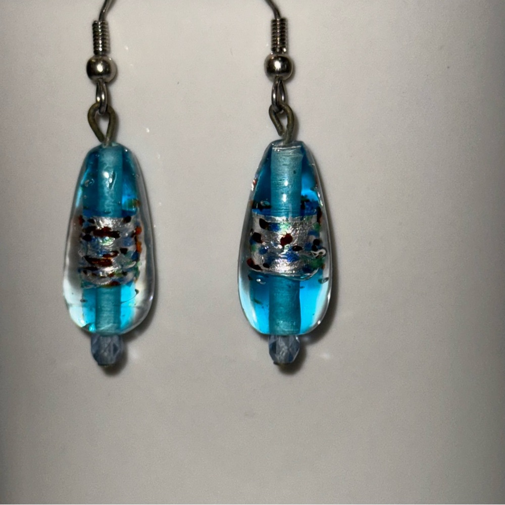 Elegant Blue Glass Earrings